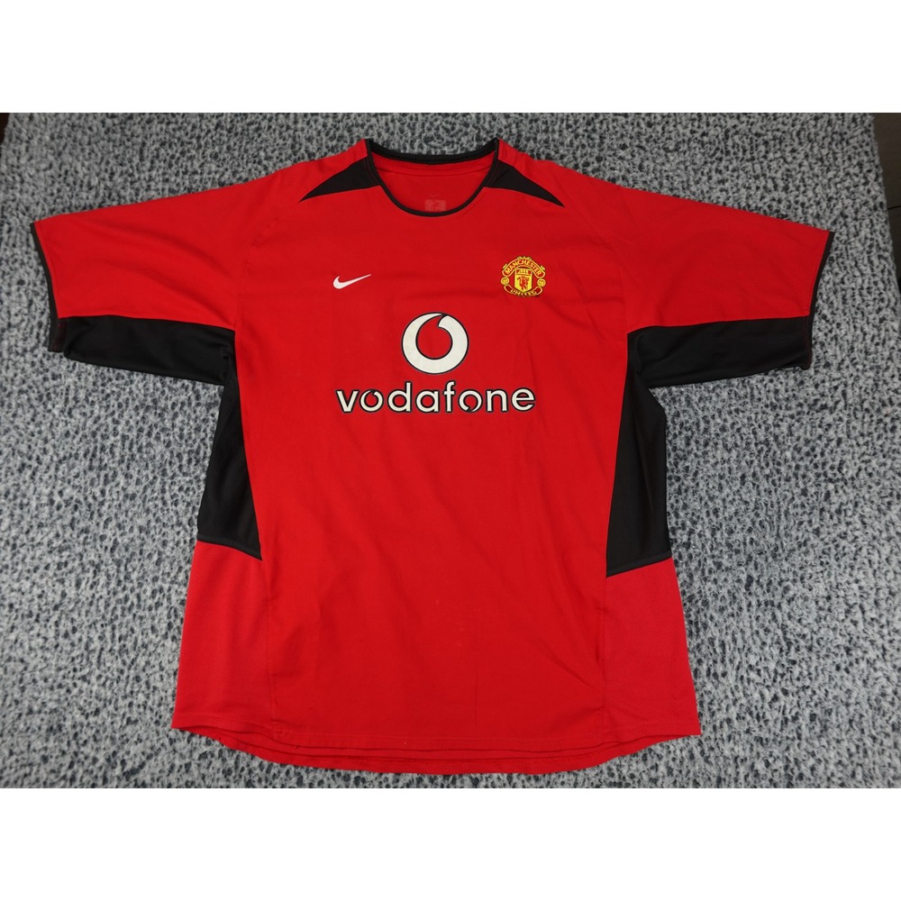 Nike Manchester United Jersey Mens XL Red 2002-04 Vodafone Home Kit Vintage